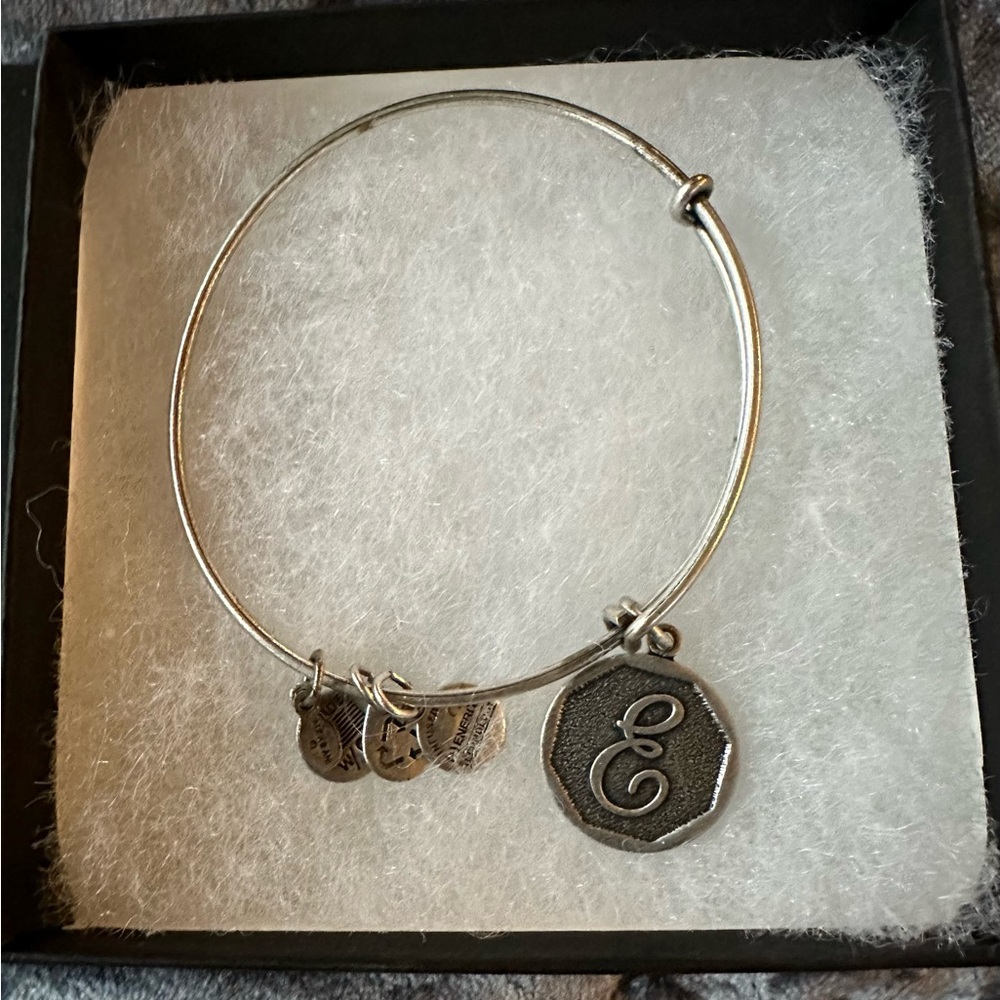 Alex and Ani E Initial Bracelet Charm Bangle